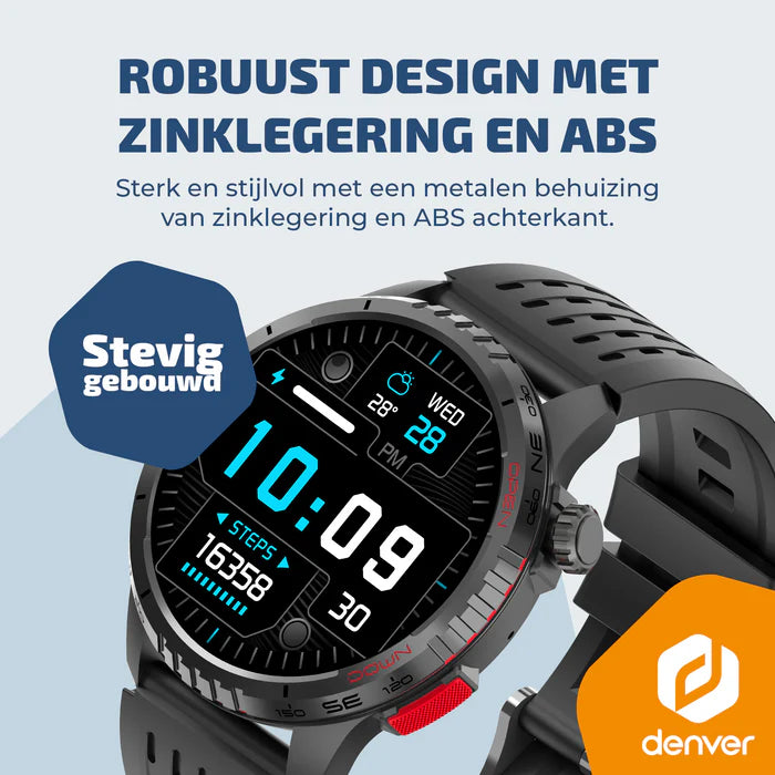 Denver SWG345 Smartwatch met GPS en Belfunctie – Sporthorloge met Stappenteller en Hartslagmeter