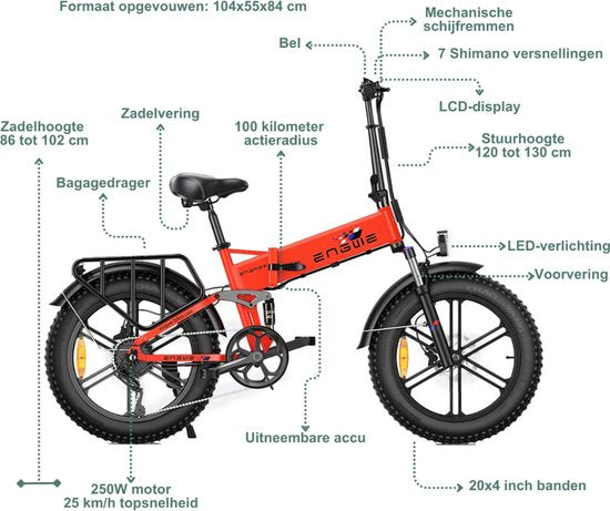 ENGWE Engine X Elektrische Vouwfiets Zwart - 100 km bereik