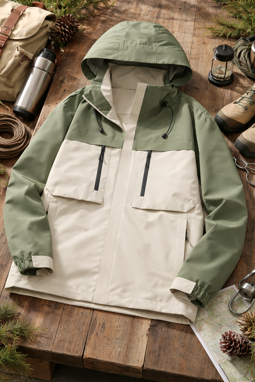Waterdichte Wandeljas - HorizonJacket White/Green - Unisex - Hike Horizon