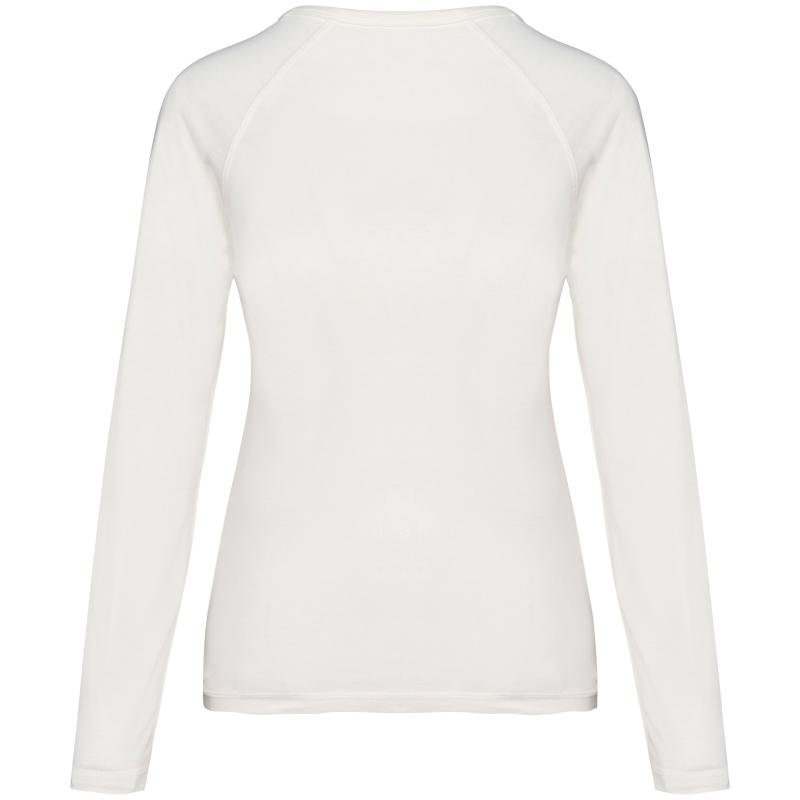 Native Spirit NS339 T-shirt lange mouwen dames Gewassen Ivoor