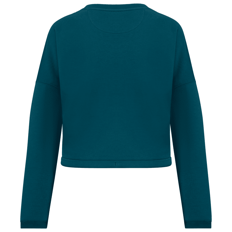 Native Spirit NS429 cropped sweater ronde hals dames Pauwgroen