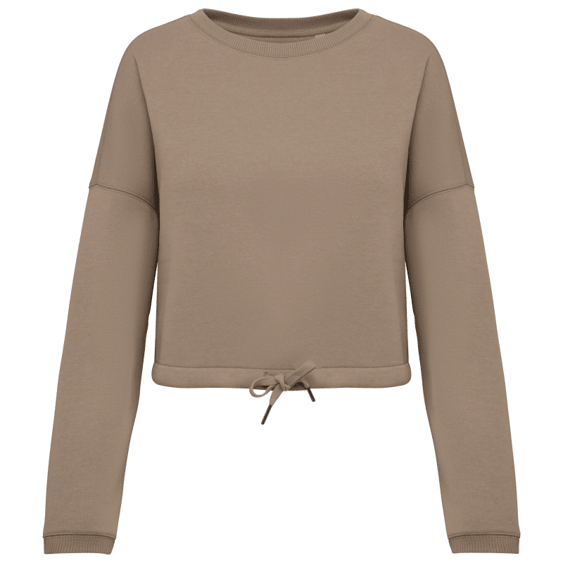 Native Spirit NS429 cropped sweater ronde hals dames Zand