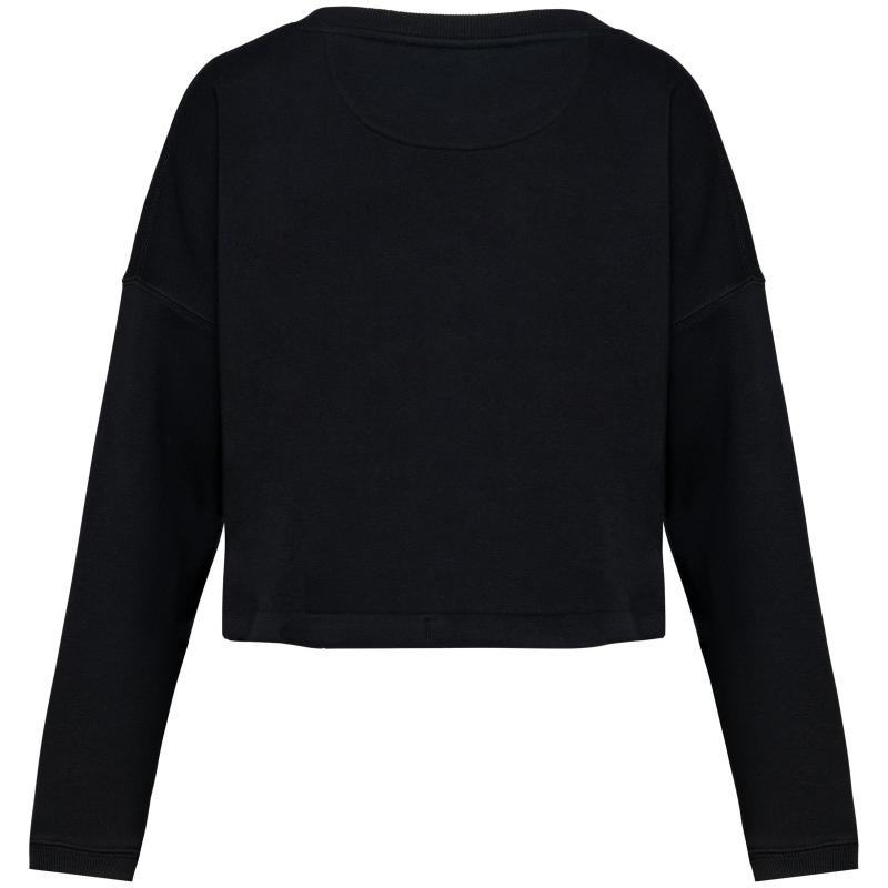Native Spirit NS429 cropped sweater ronde hals dames Zwart