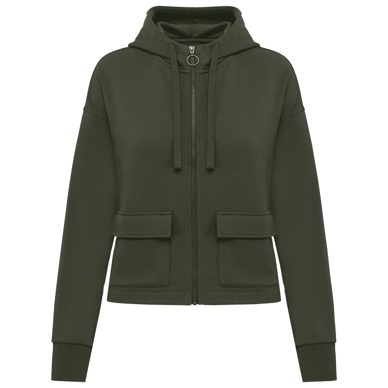 Native Spirit NS409 sweatvest met capuchon dames Ivoor