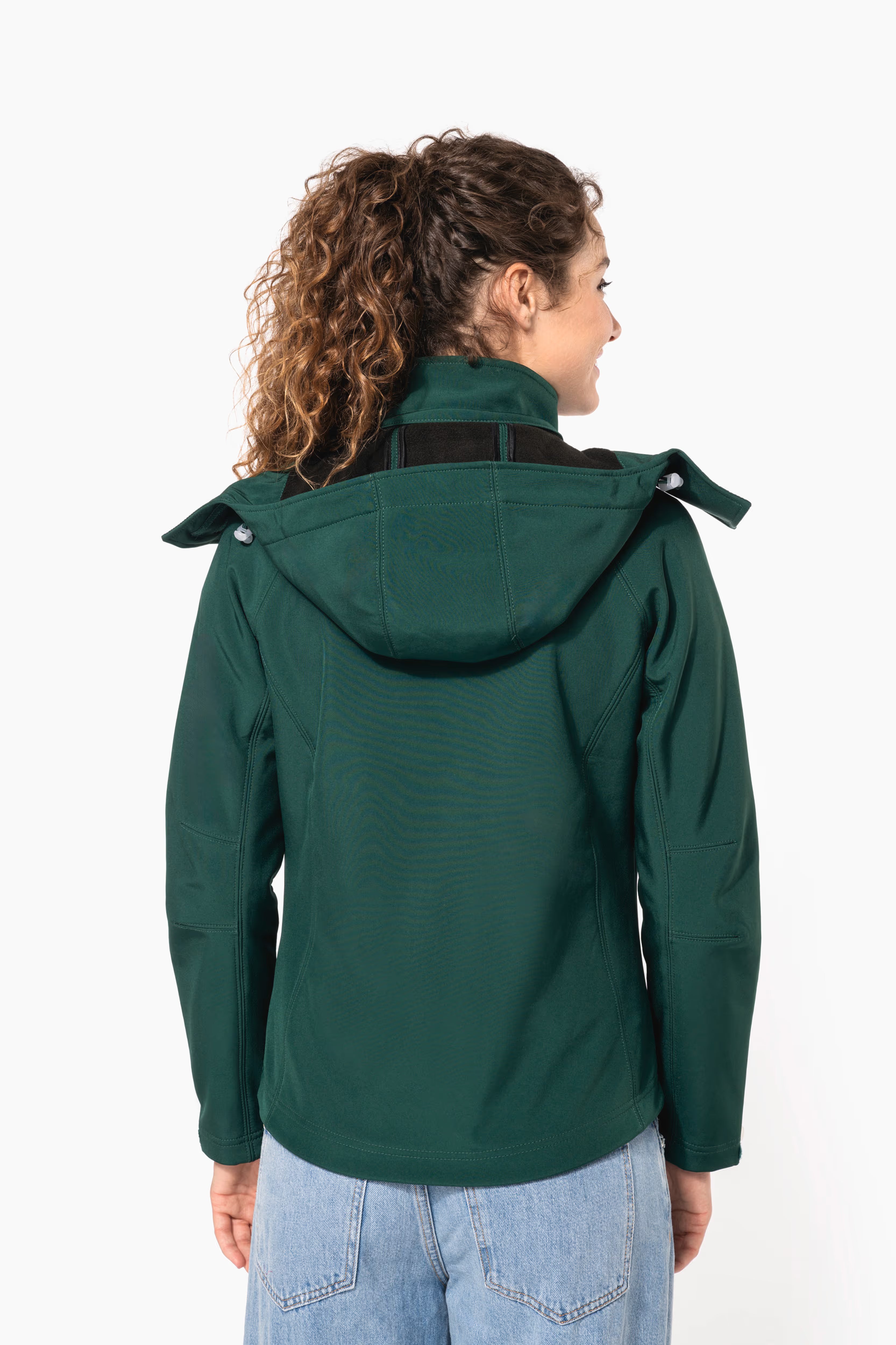 Kariban dames softshell jas - Afneembare capuchon