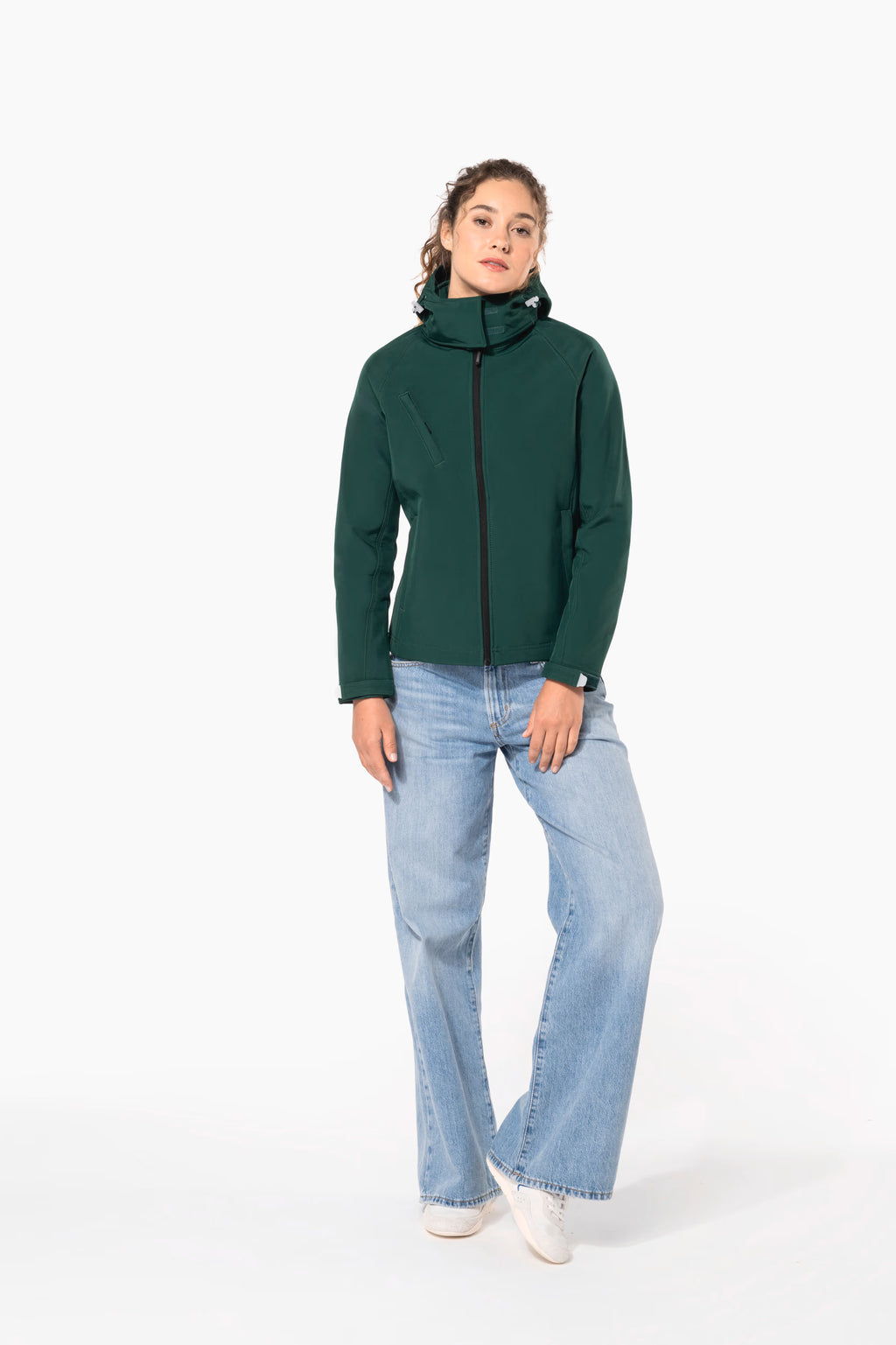 Kariban dames softshell jas - Afneembare capuchon