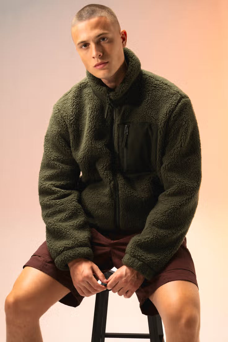 Native Spirit Sherpa Jacket - Unisex - Donker groen