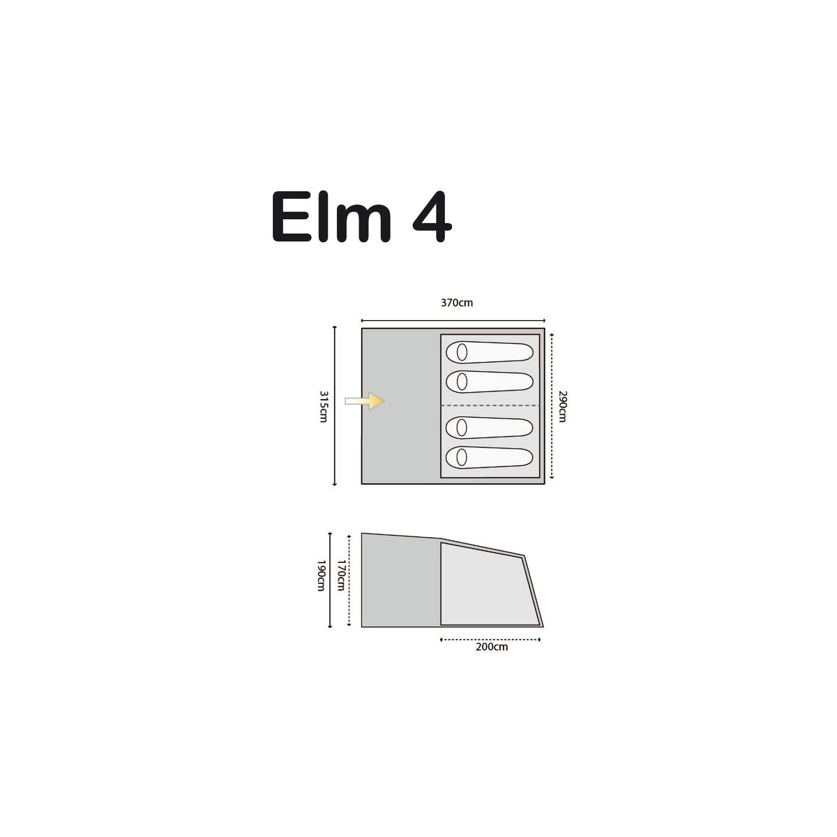 Highlander Elm 4 persoons tent