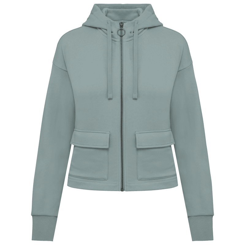 Native Spirit NS409 sweatvest met capuchon dames Jadegroen