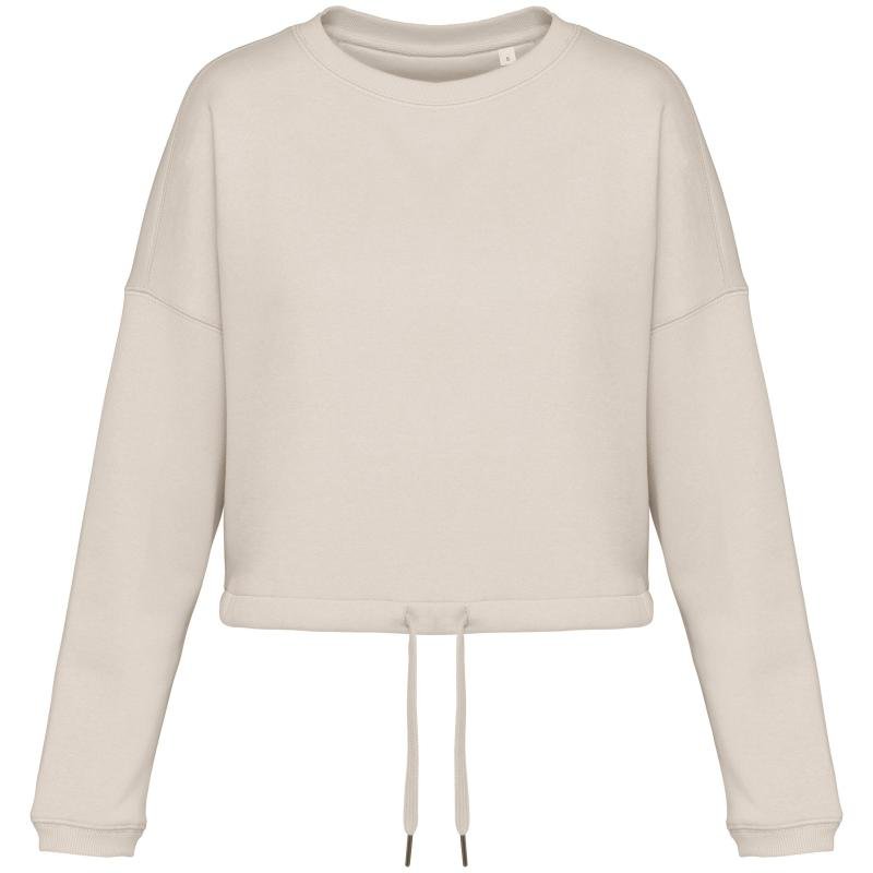 Native Spirit NS429 cropped sweater ronde hals dames Ivoor