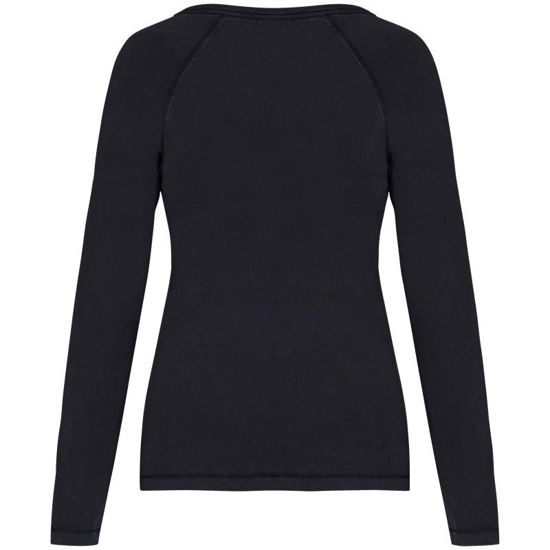 Native Spirit NS339 T-shirt lange mouwen dames Gewassen Antraciet