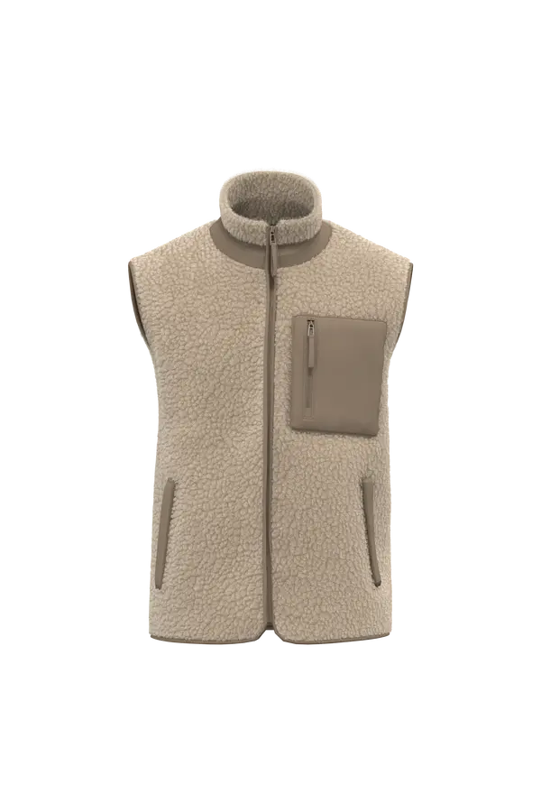 Native Spirit Sherpa Bodywarmer - Zand - Duurzame uniseks bodywarmer