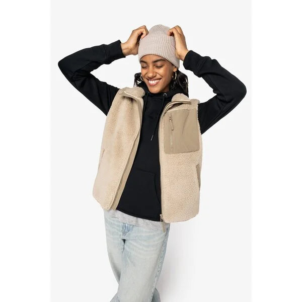 Native Spirit Sherpa Bodywarmer - Zand - Duurzame uniseks bodywarmer