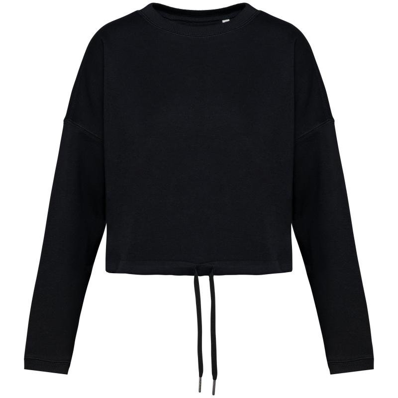 Native Spirit NS429 cropped sweater ronde hals dames Zwart